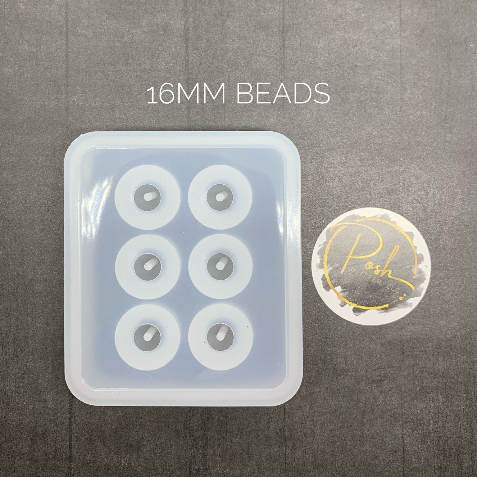 SILICONE BEAD Mold - Bead Mold - Shiny Molds - 16mm - 6 Cavity